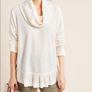 NWT Anthropologie Addie Ruffled Hacci Pullover